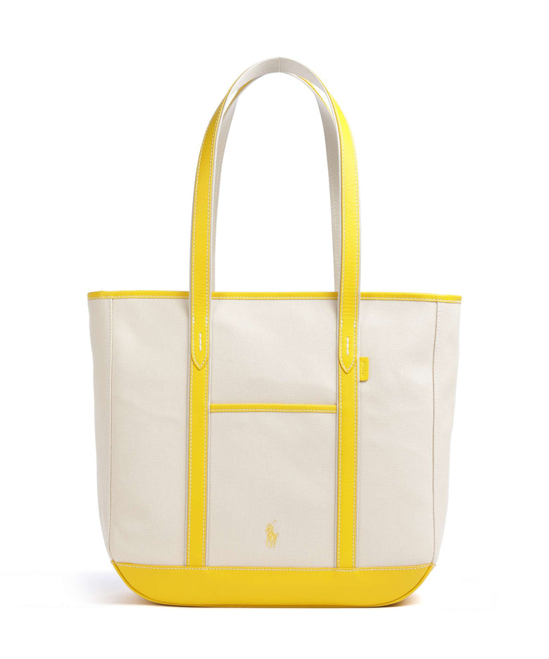 Polo Ralph Lauren Canvas Medium Tote bag ecru/racing yellow