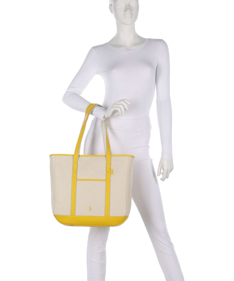 Polo Ralph Lauren Canvas Medium Tote bag ecru/racing yellow