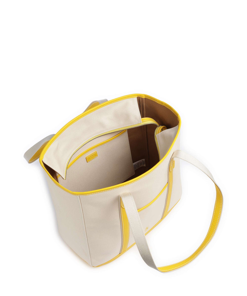 Polo Ralph Lauren Canvas Medium Tote bag ecru/racing yellow