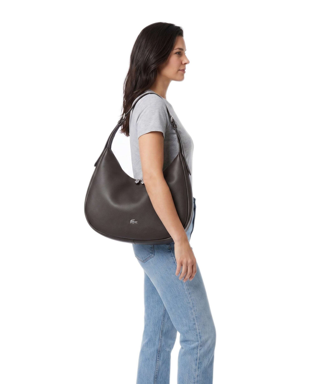 Lacoste Authentic Hobo bag dark brown