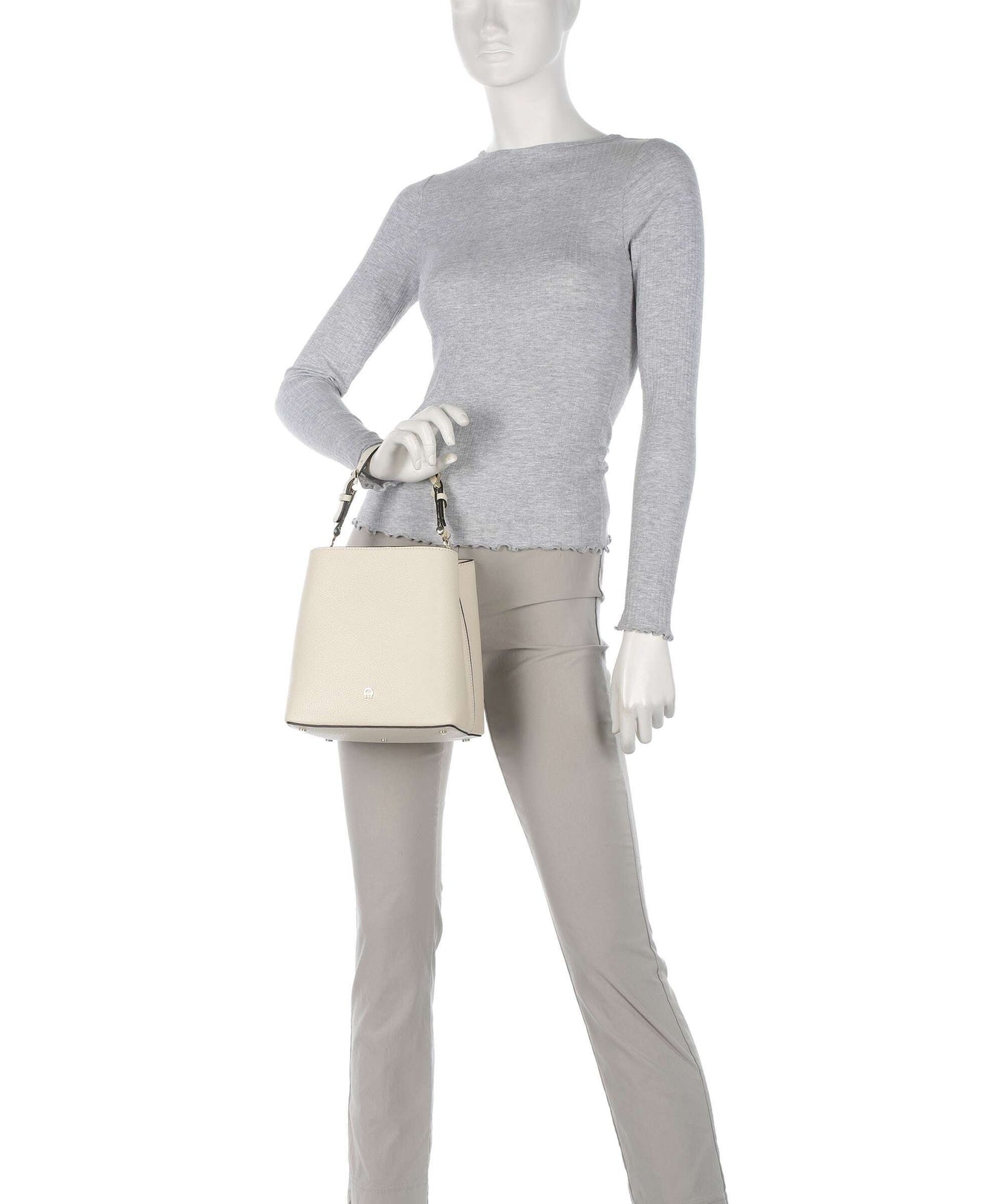 Aigner Delia S Bucket bag macadamia white