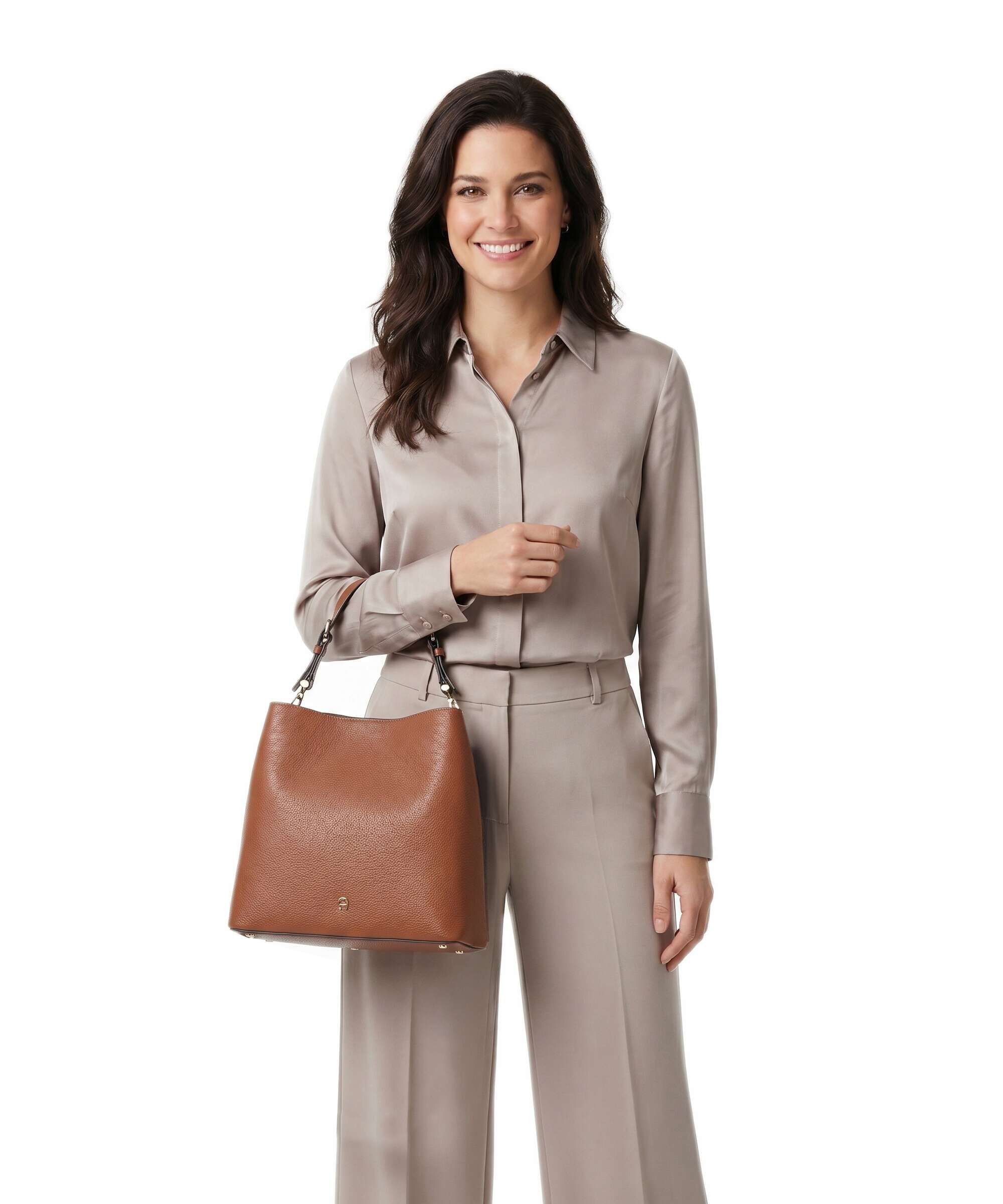 Aigner Delia M Hobo bag cognac brown