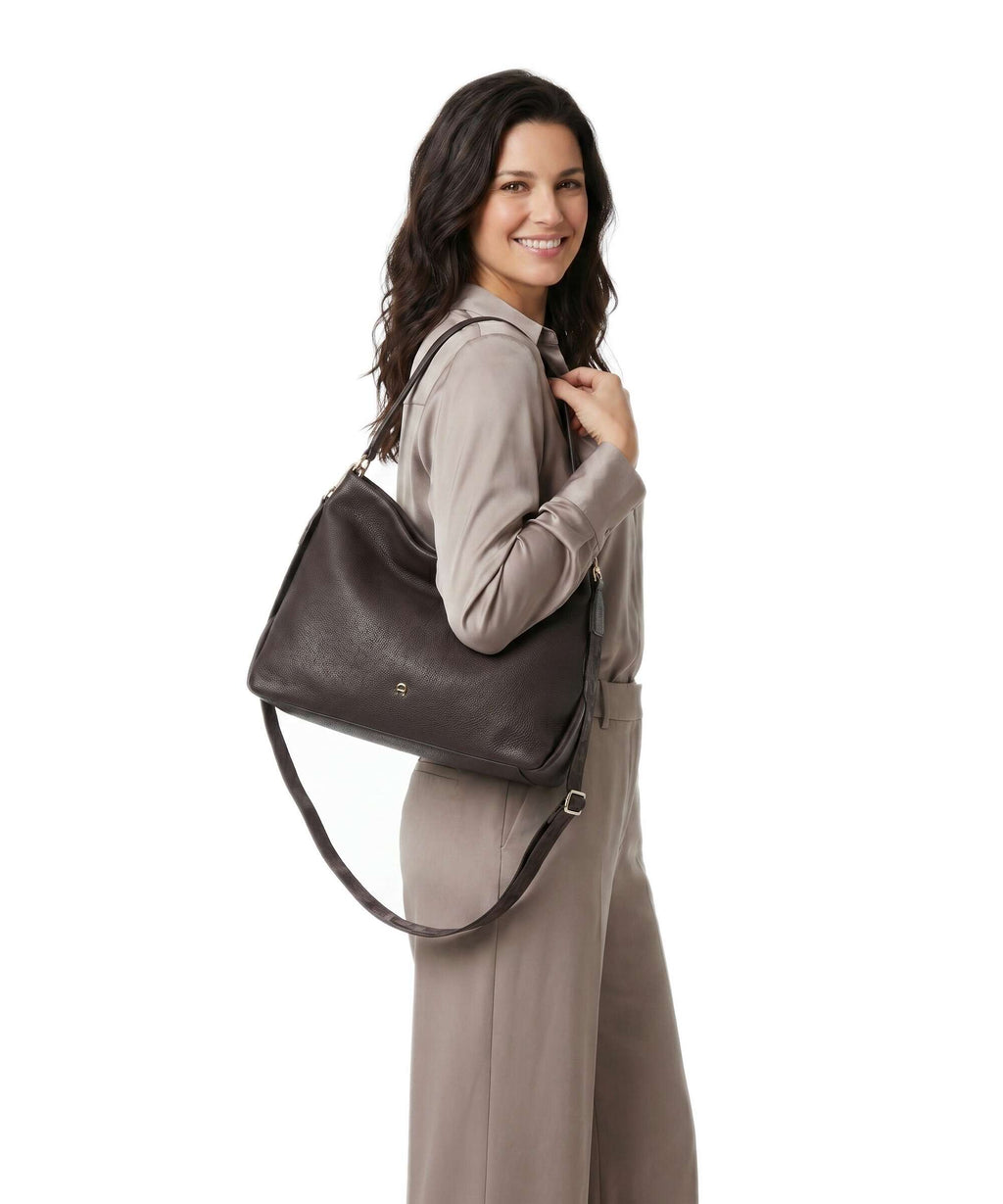 Aigner Paola M Hobo bag soil brown