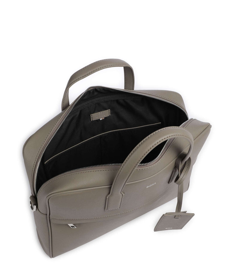 BOSS Zair Briefcase open green