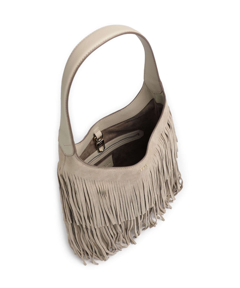 BOSS Lenah Hobo bag light beige