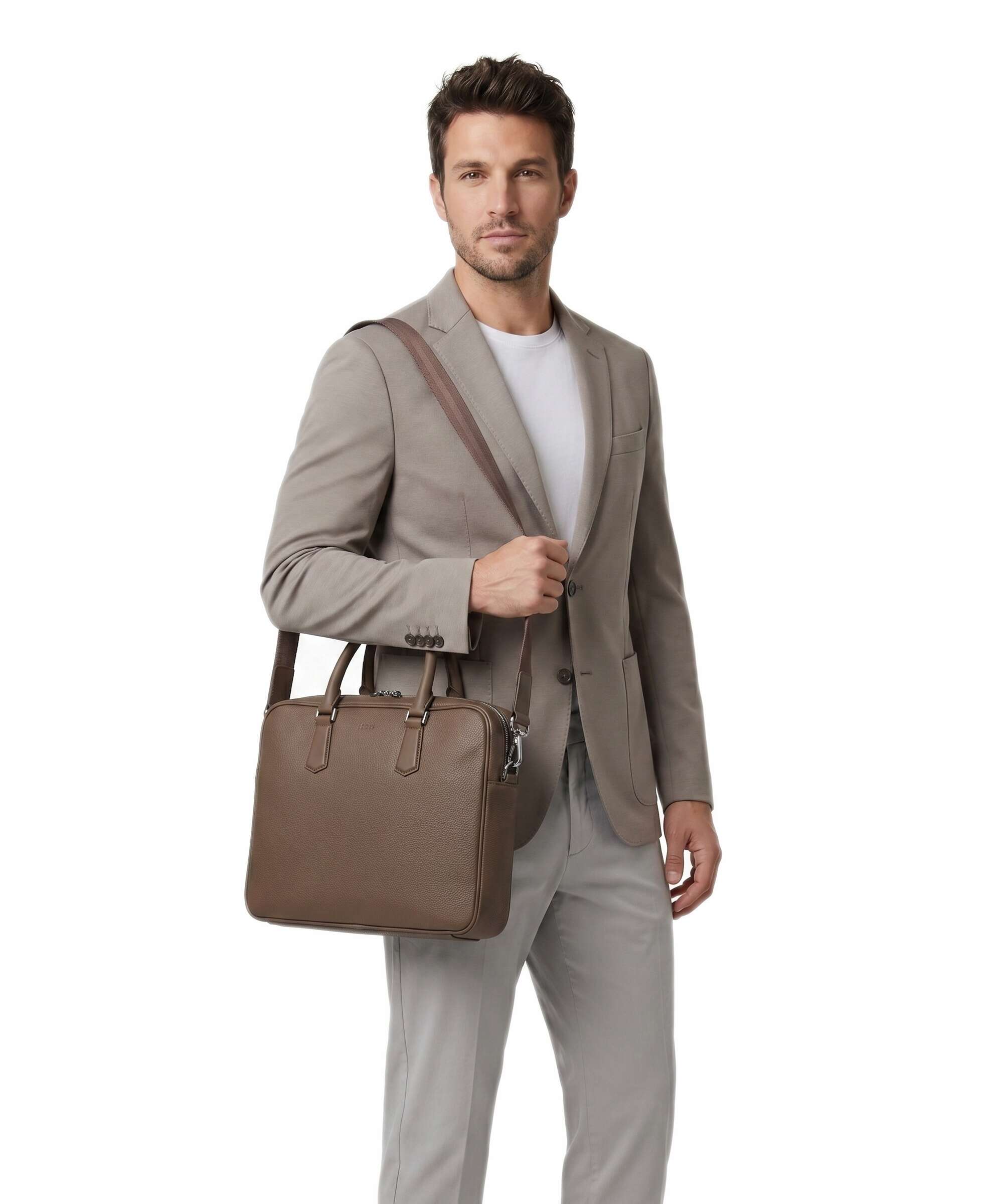 BOSS Crosstown Briefcase medium brown