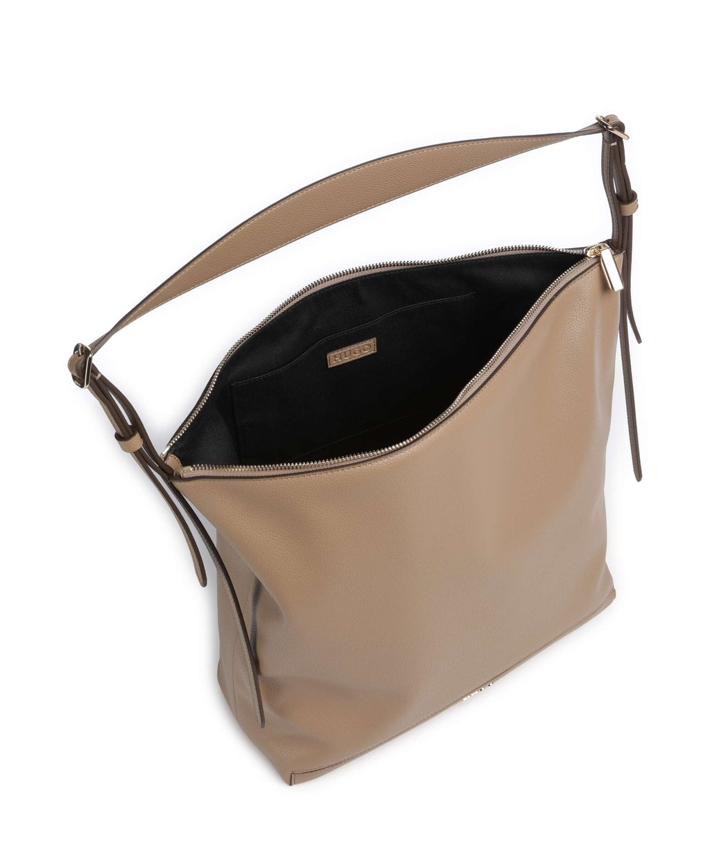 Hugo Lucya Hobo bag brown overflow