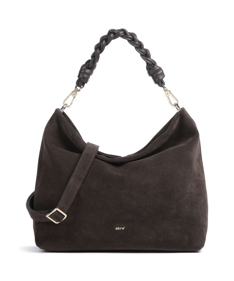 Abro Suede Soley Hobo bag brown