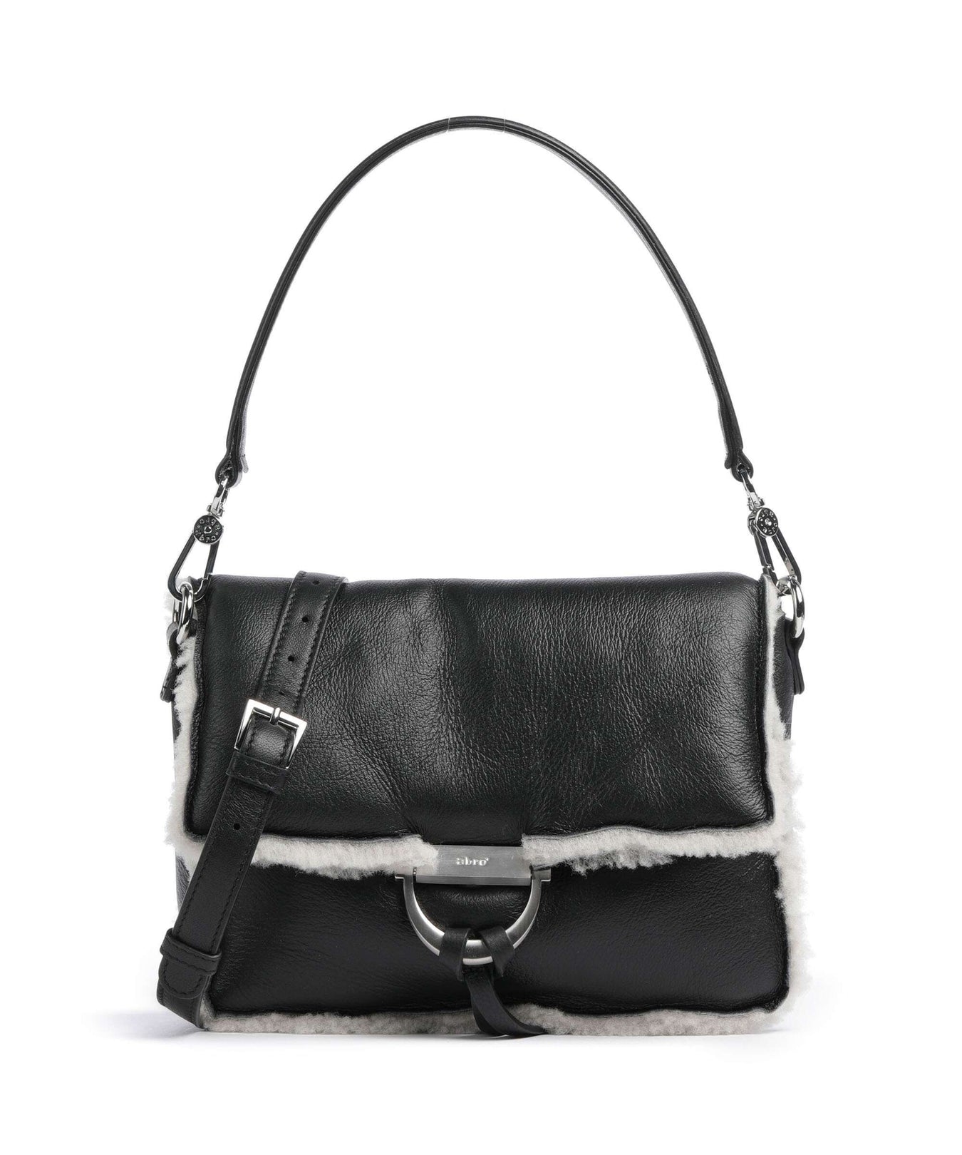 Abro Shearling Temi Shoulder bag black/white