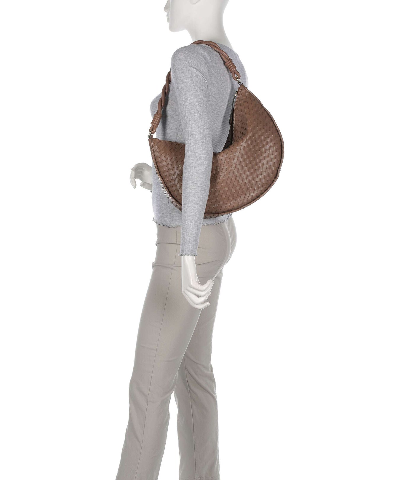 Abro Piuma Moon Hobo bag camel