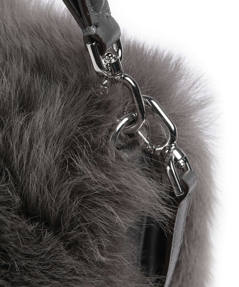 Abro Shearling Astor Shoulder bag grey