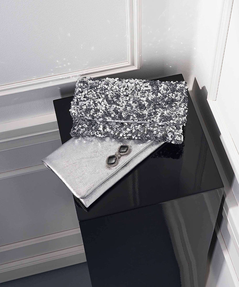 Abro Mimosa Strass Clutch bag silver