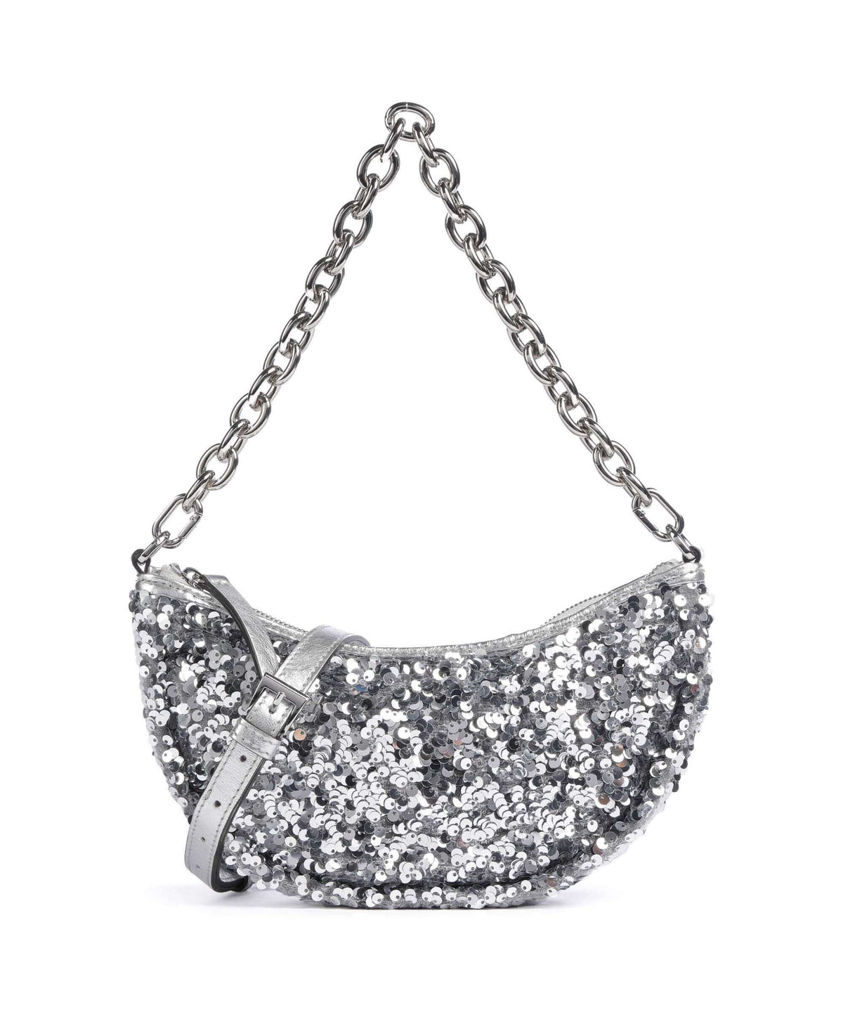 Abro Sequins Moon Shoulder bag silver