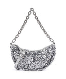 Abro Sequins Moon Sac porté épaule silver