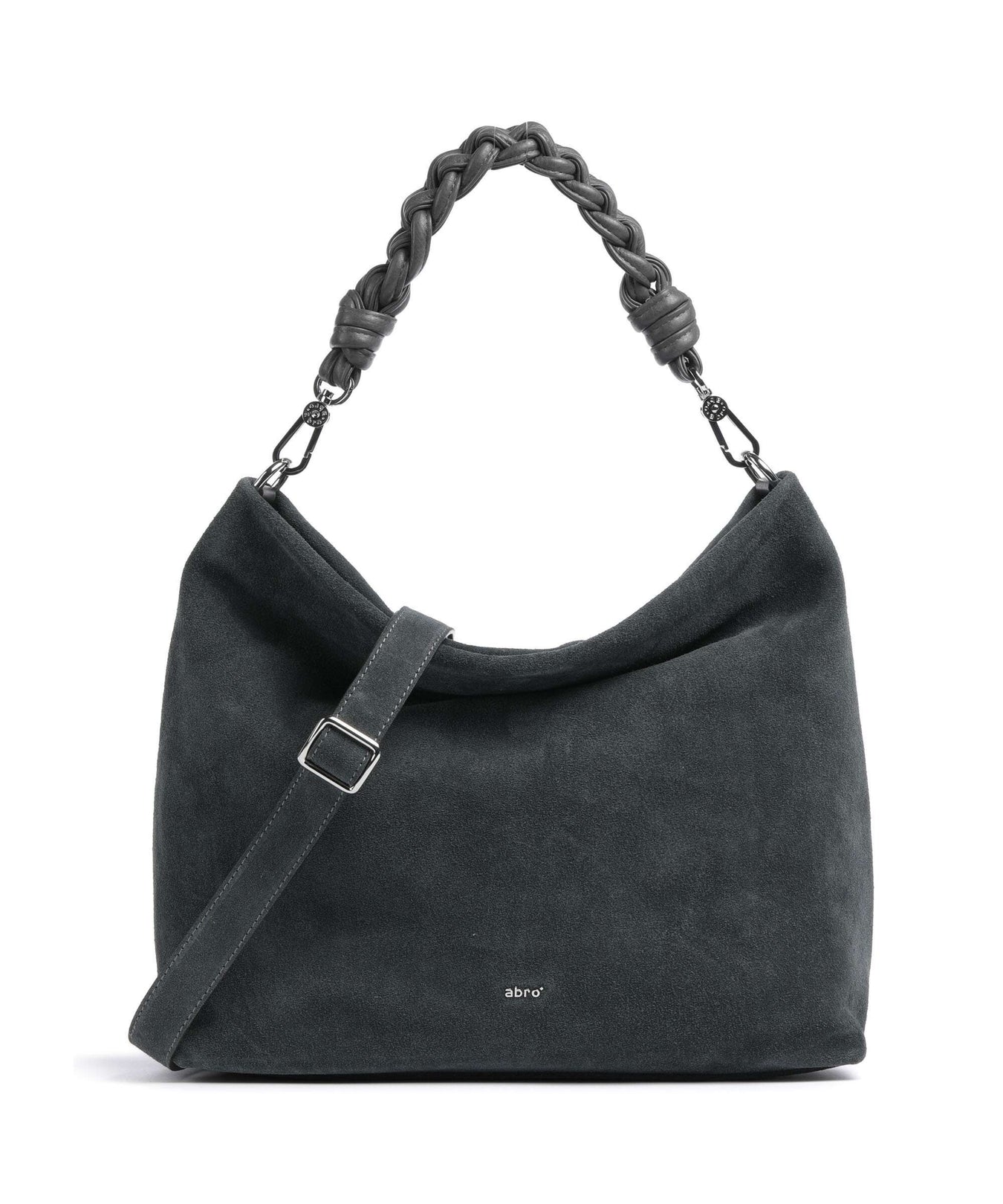 Abro Suede Soley Hobo bag grey