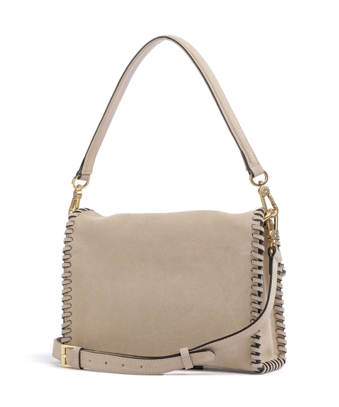 Abro Suede Temi Stitch Shoulder bag natural