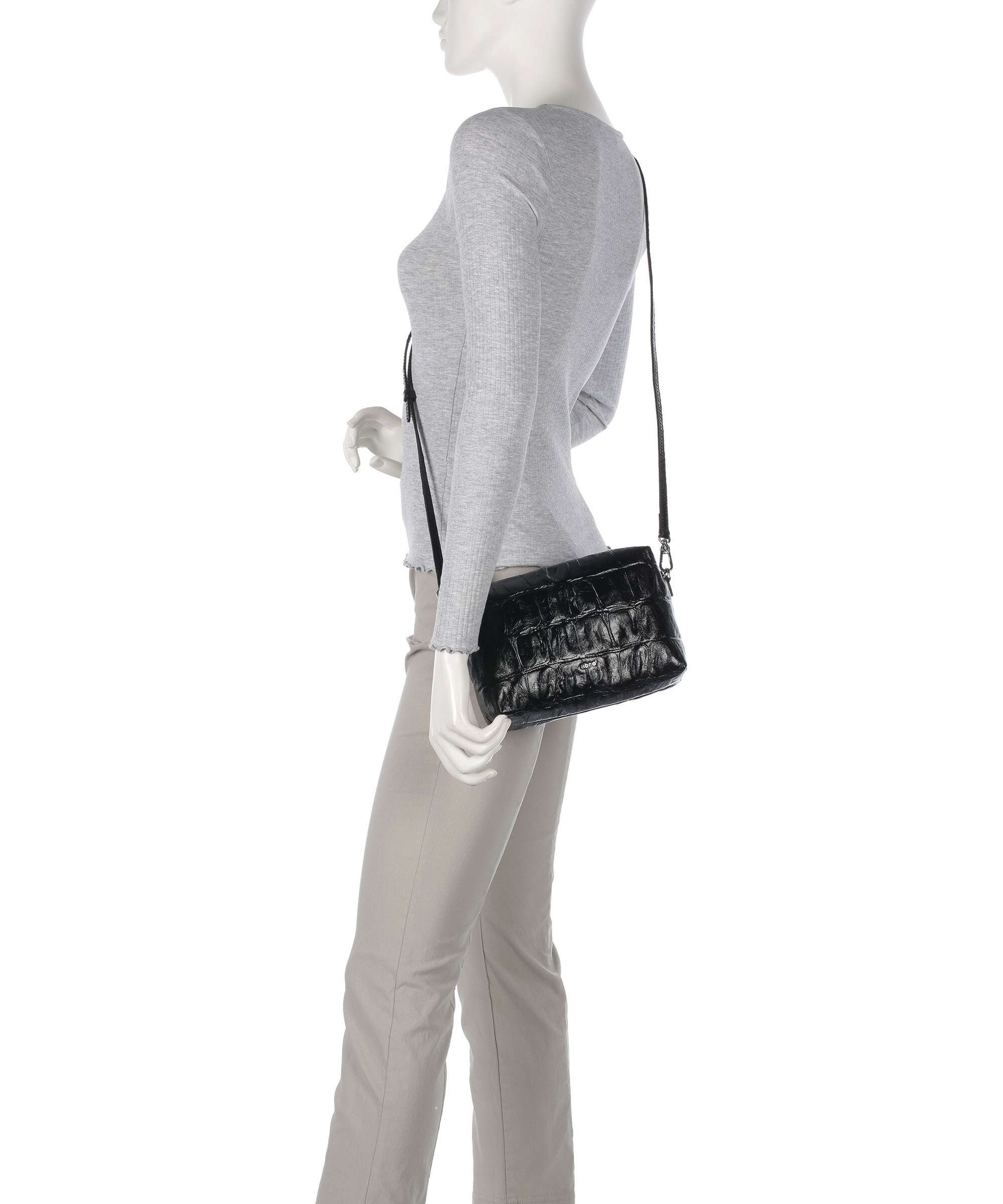 Abro Maxi Cocco Kaia Crossbody bag black/nickel