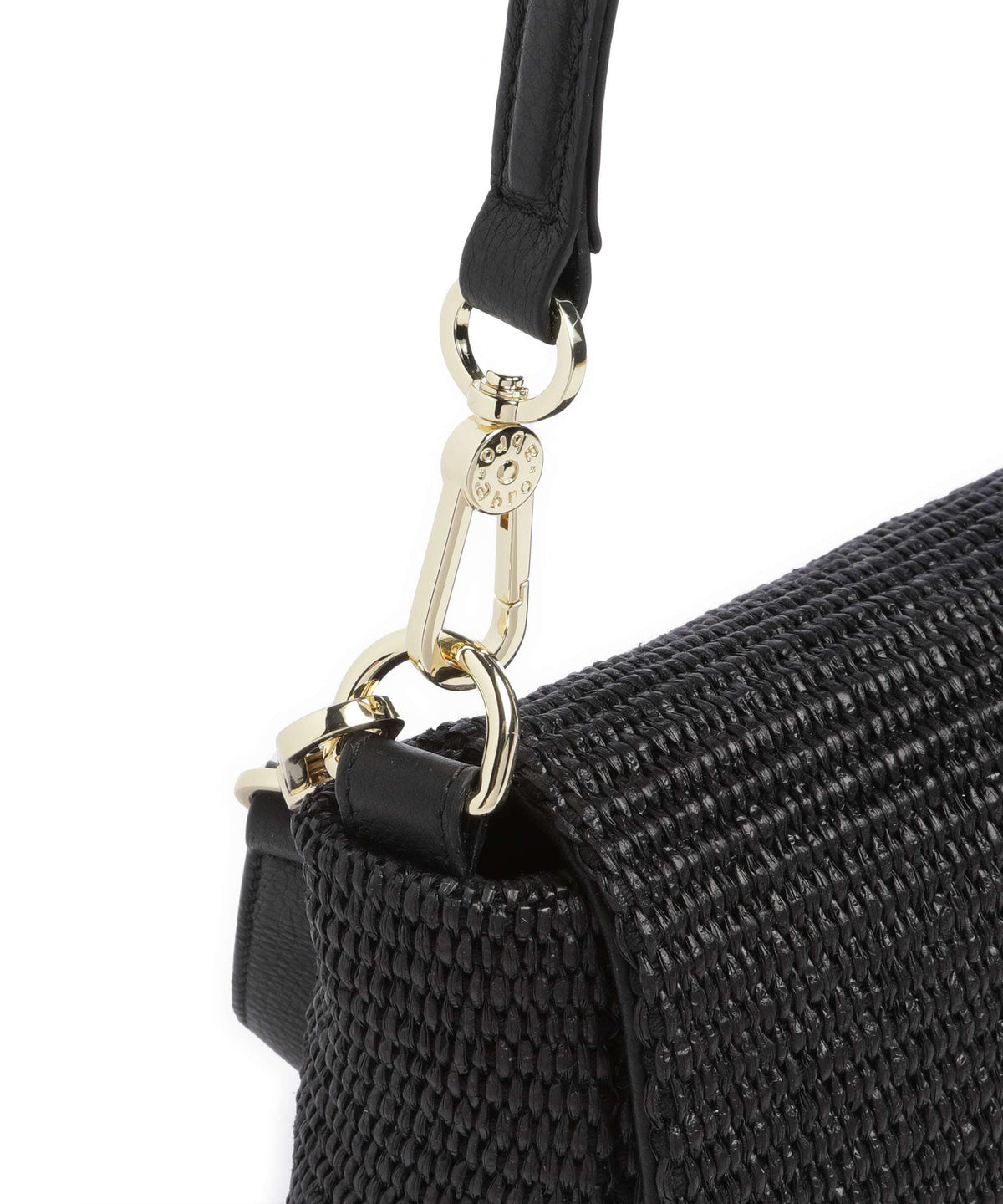Abro Raffia Temi Shoulder bag black/gold