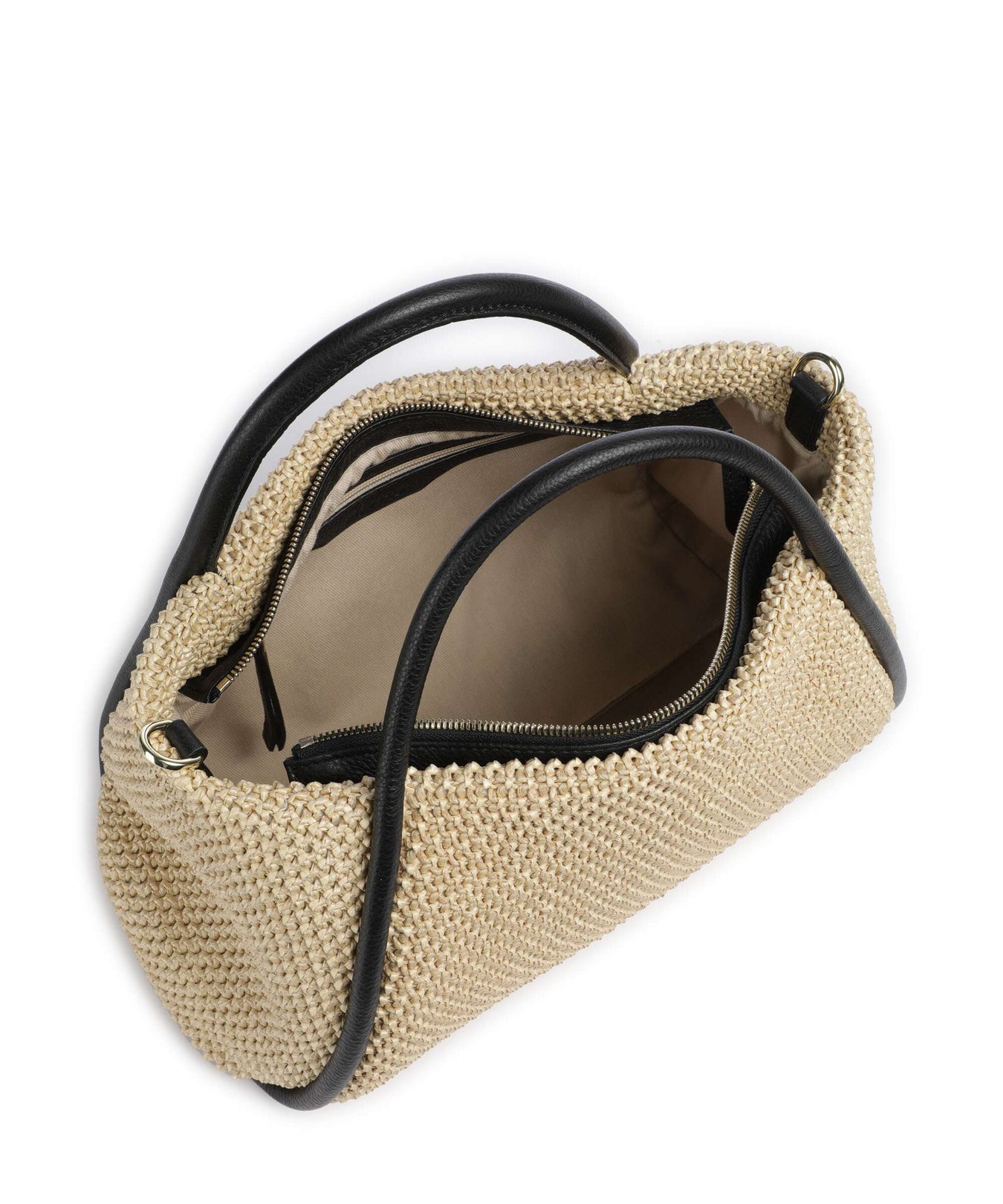 Abro Maglia Raffia Willow Handbag natural/black