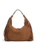 Abro Suede Nana Fringes Hobo tas cuoio