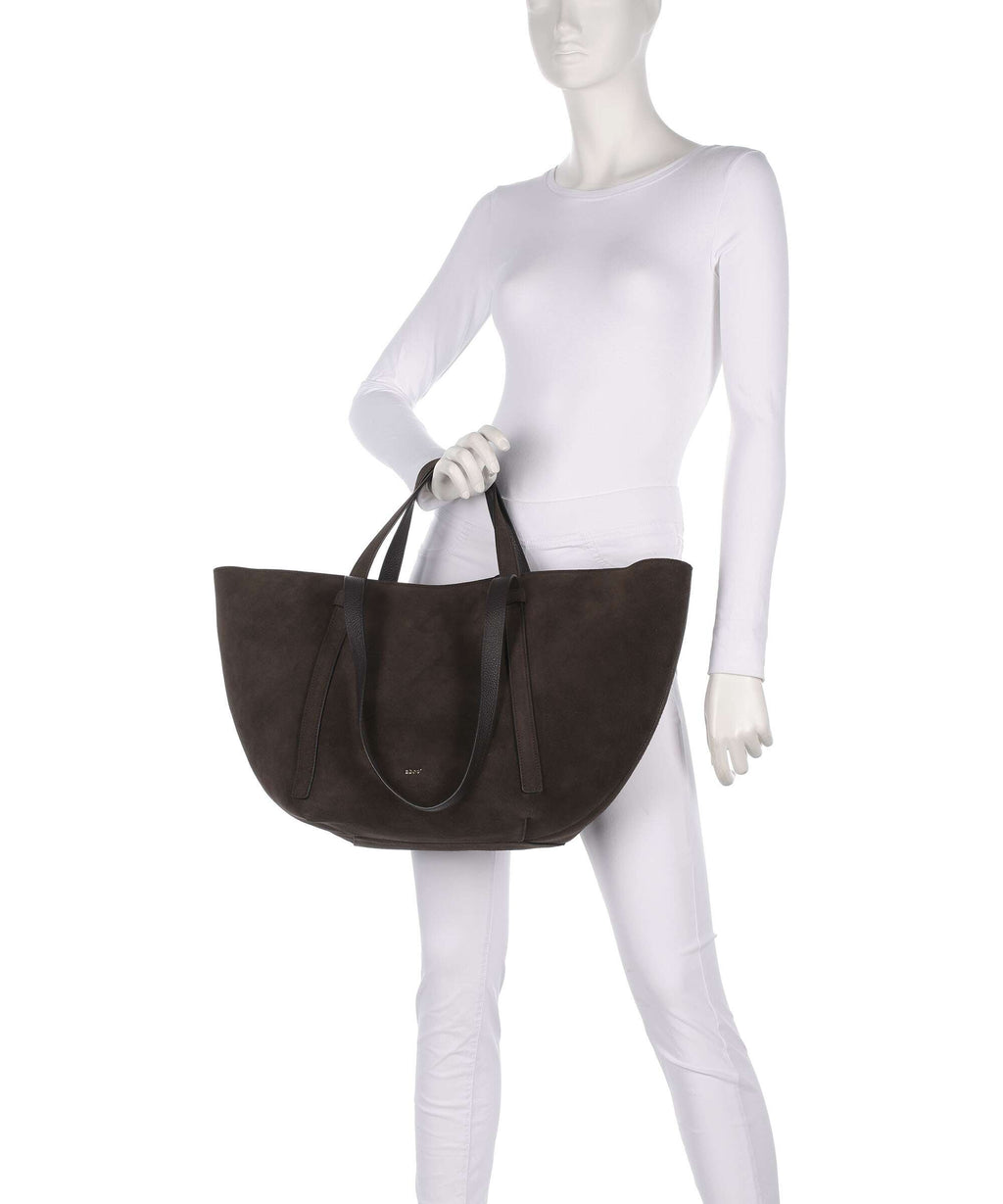 Abro Suede Cosmo Large Tote bag dark brown