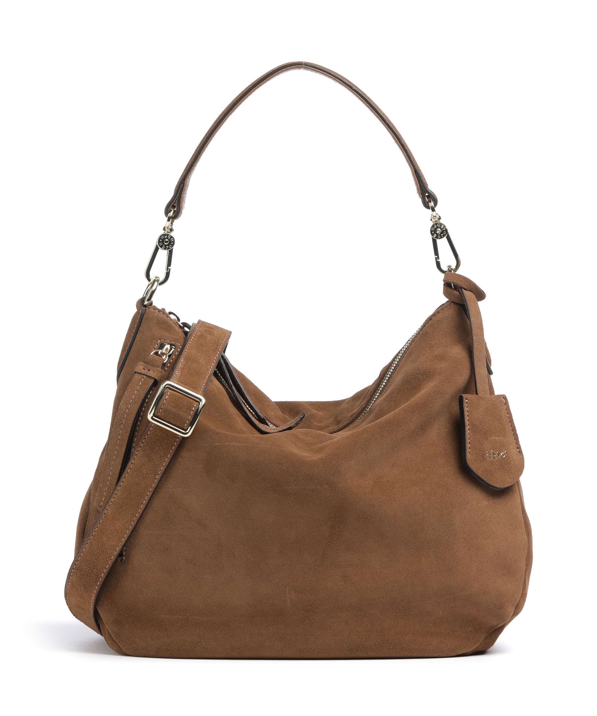 Abro Suede Juna Small Hobo bag camel