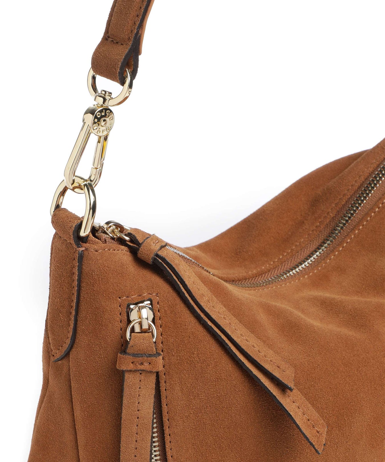 Abro Suede Juna Small Hobo bag cuoio