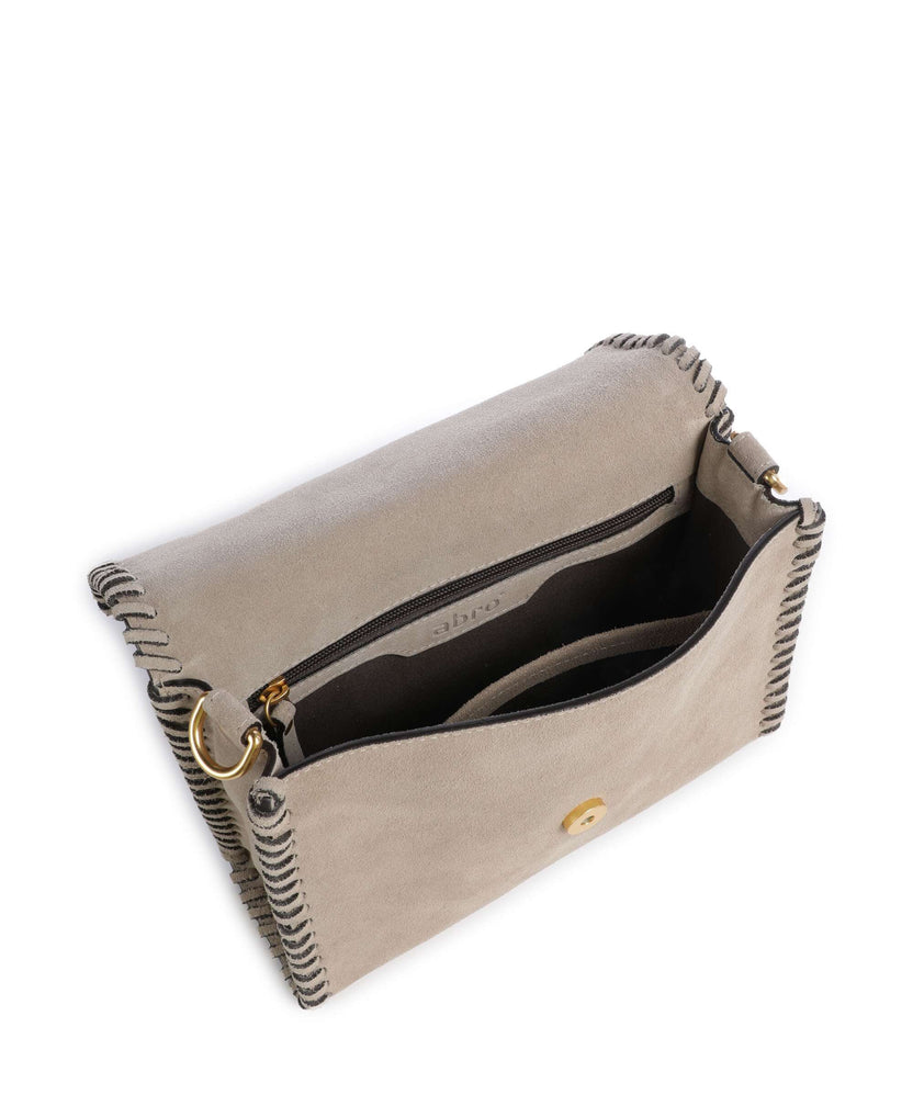 Abro Suede Temi Stitch Shoulder bag siena
