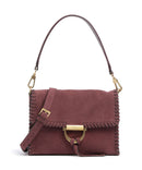 Abro Suede Temi Stitch Sac porté épaule bordeaux