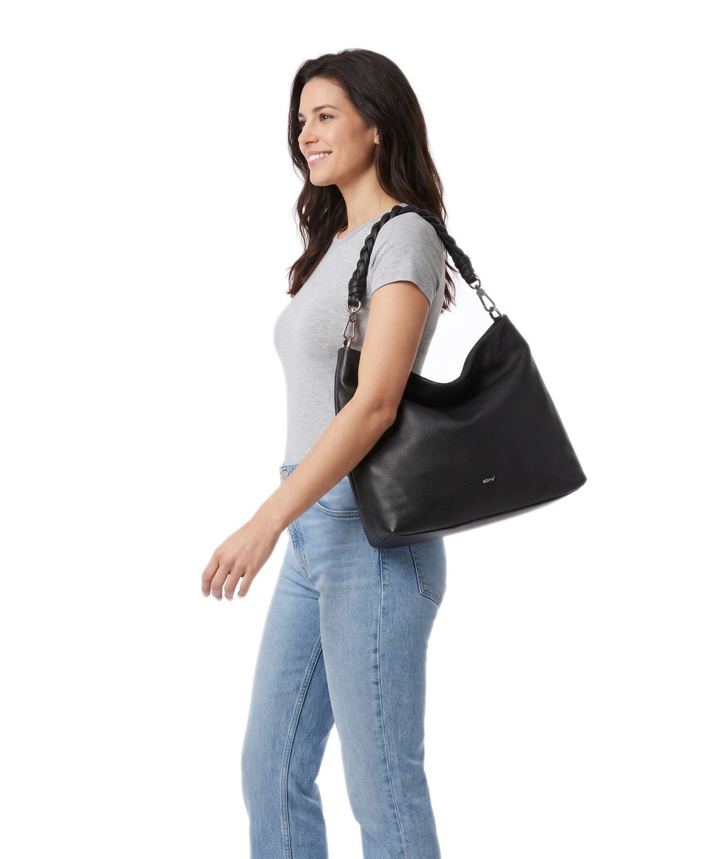 Abro Dalia Soley Hobo bag black/nickel