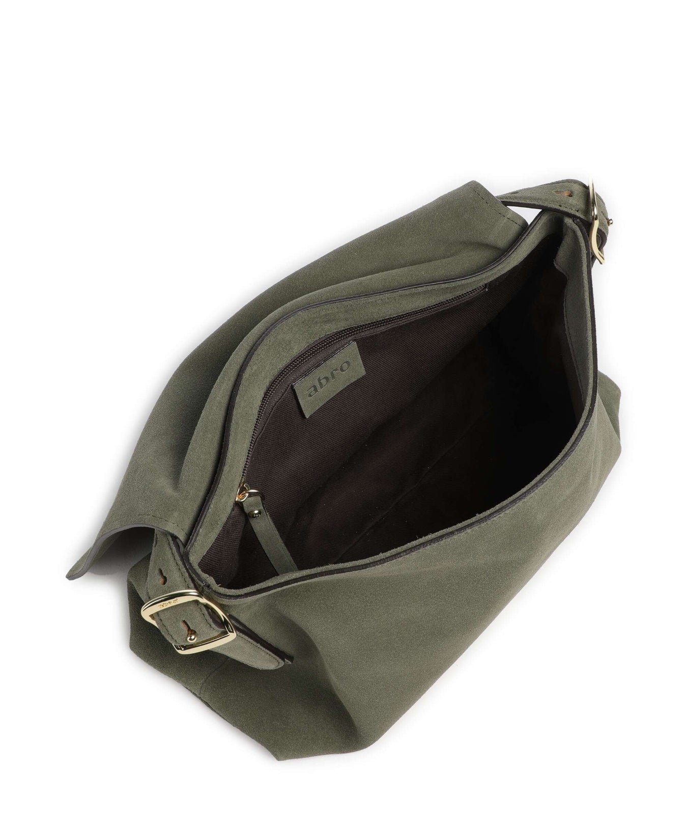 Abro Suede Carina Hobo bag oliv