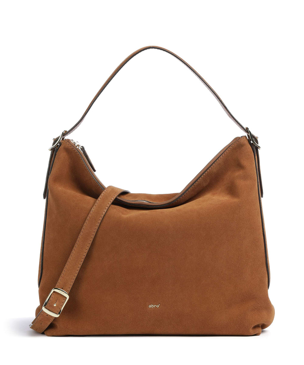 Abro Suede Carina Hobo bag cuoio