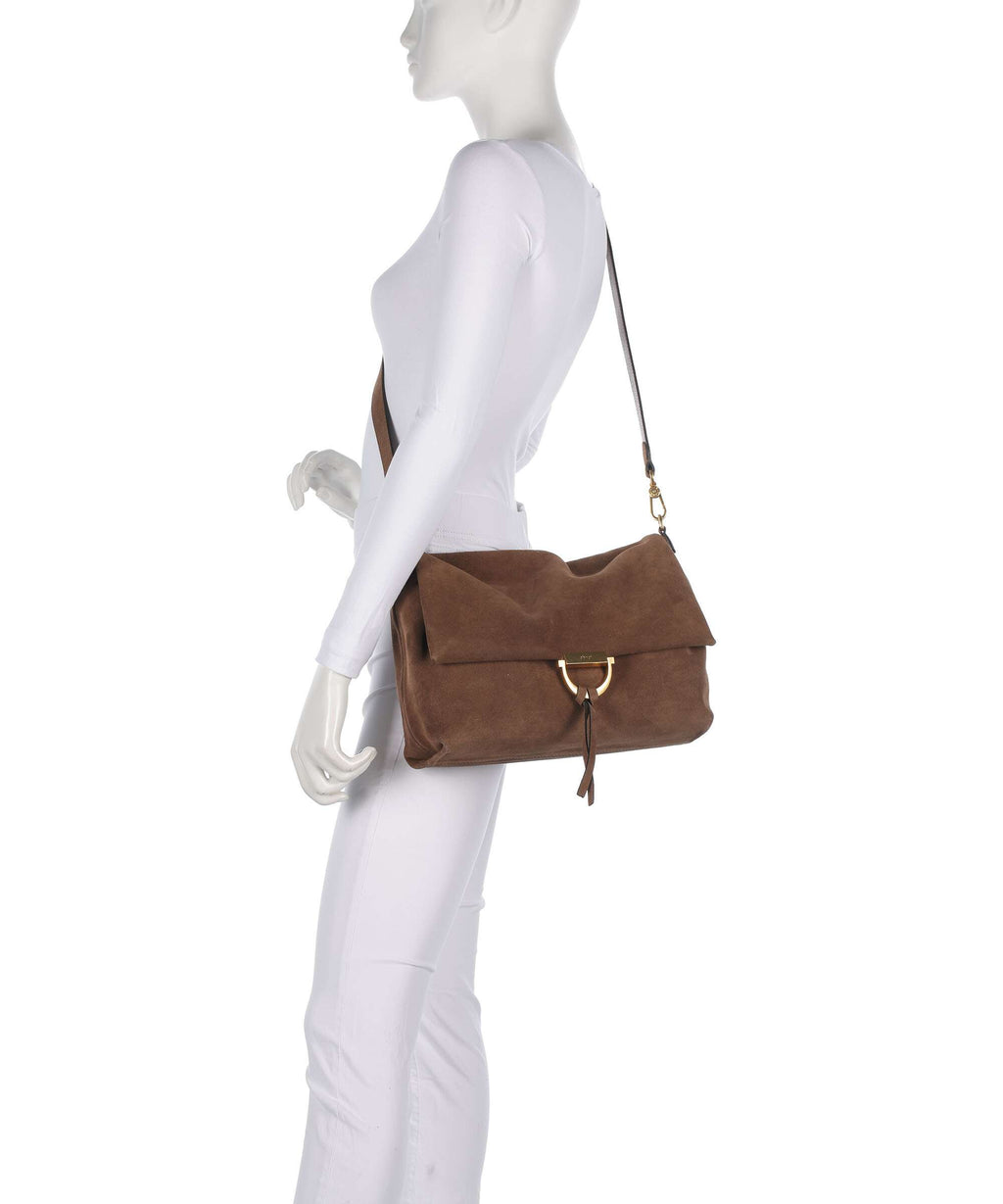 Abro Suede Temi Large Shoulder bag wood