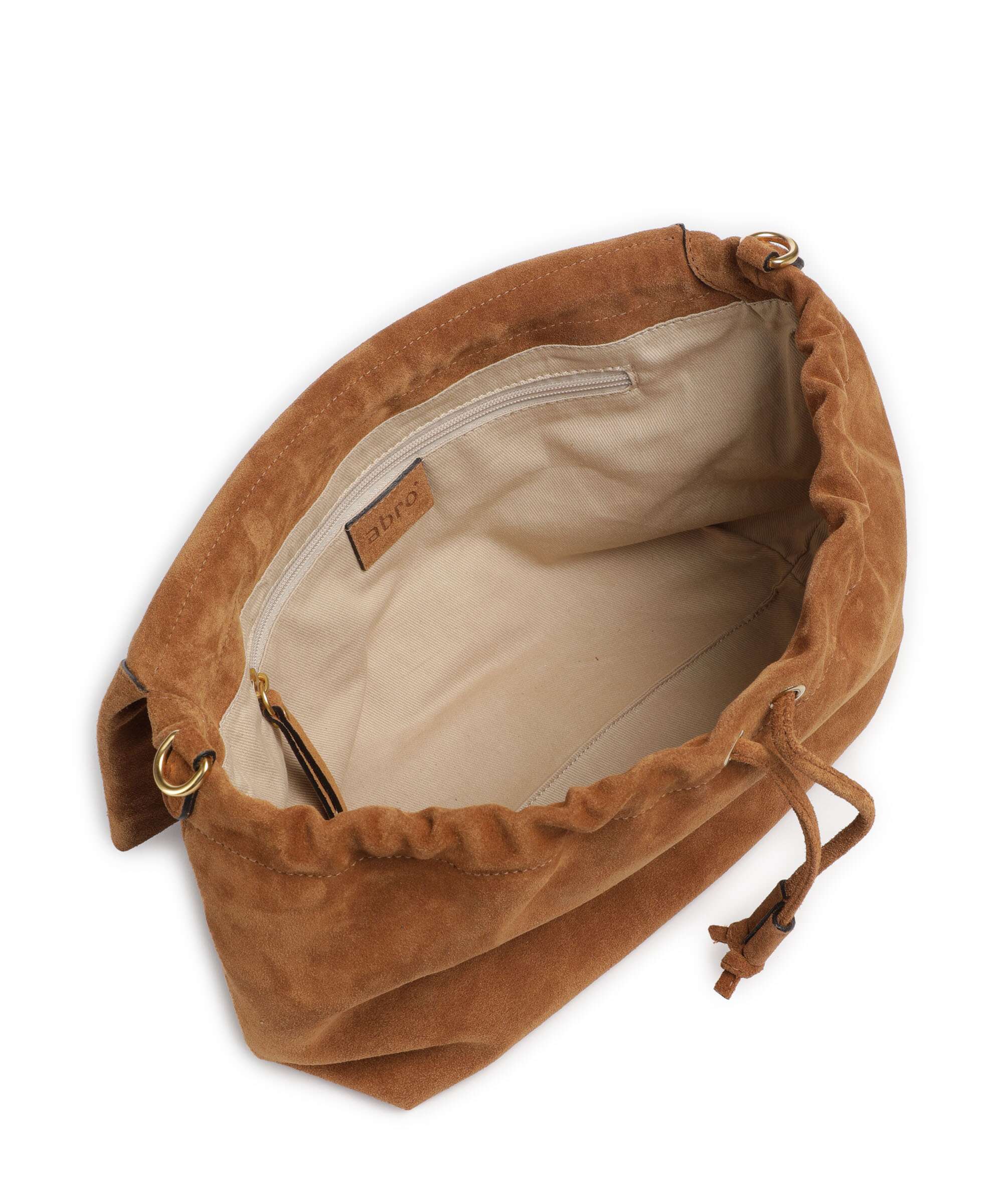 Abro Suede Temi Large Shoulder bag cuoio
