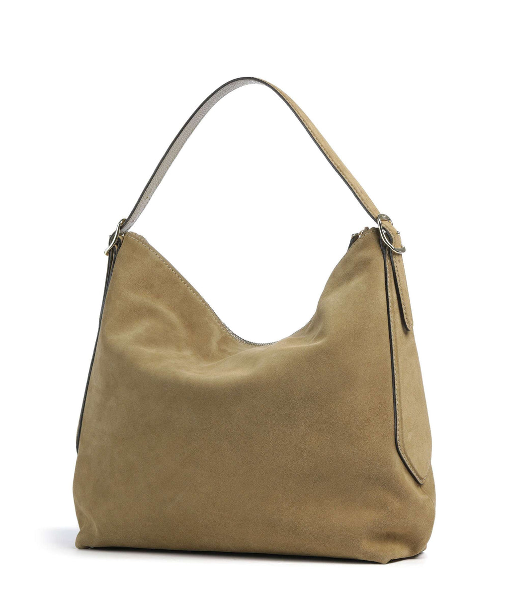 Abro Suede Carina Hobo bag mud