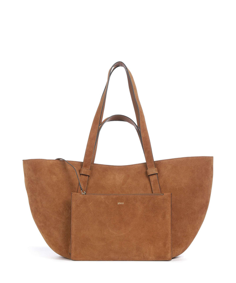 Abro Suede Cosmo Large Tote bag cuoio