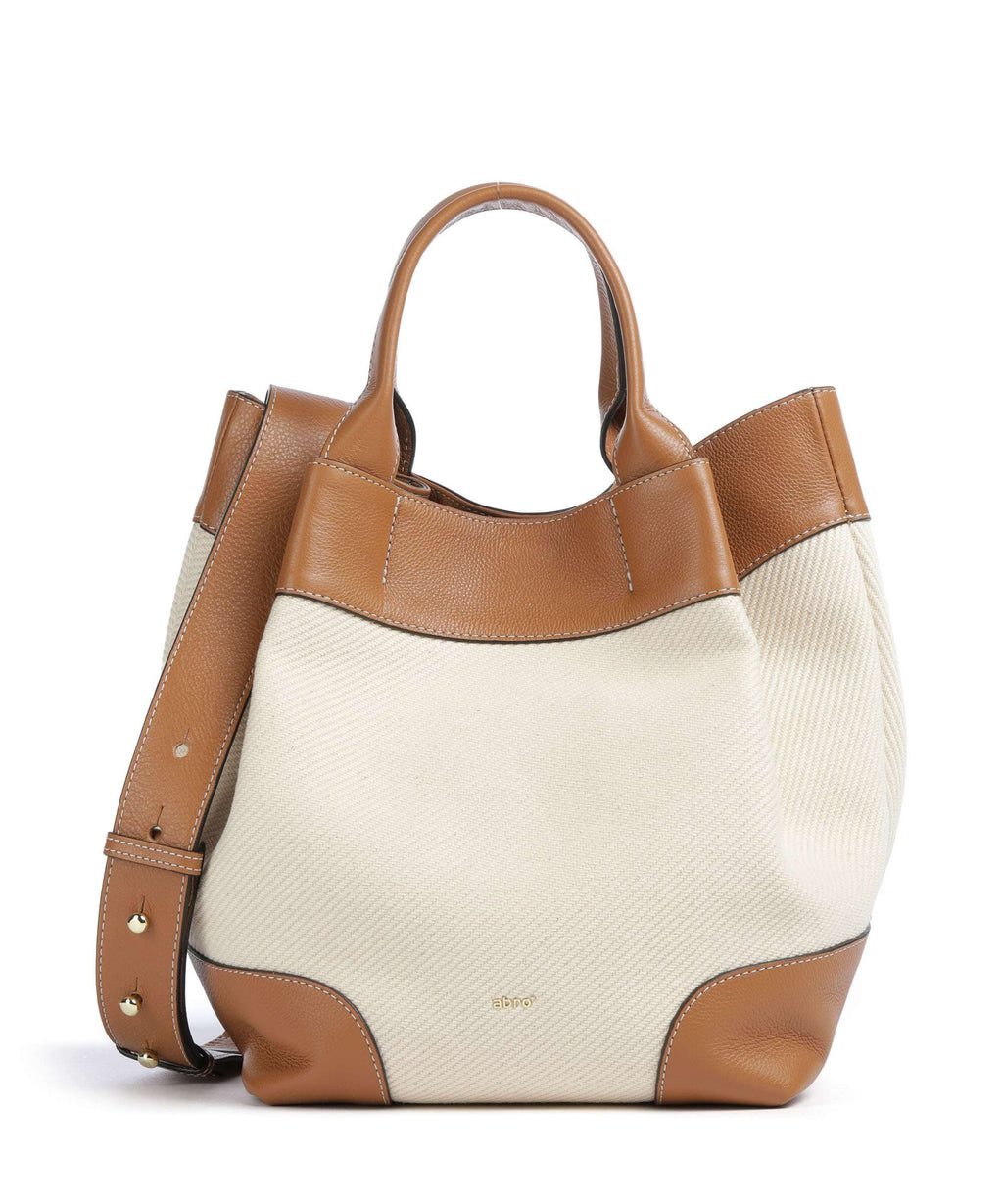 Abro Super Drill Essential Medium Handbag ivory/cuoio