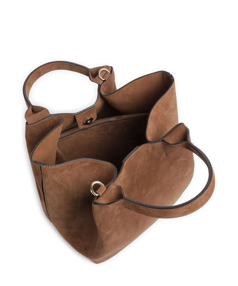 Abro Suede Essential Medium Handbag wood