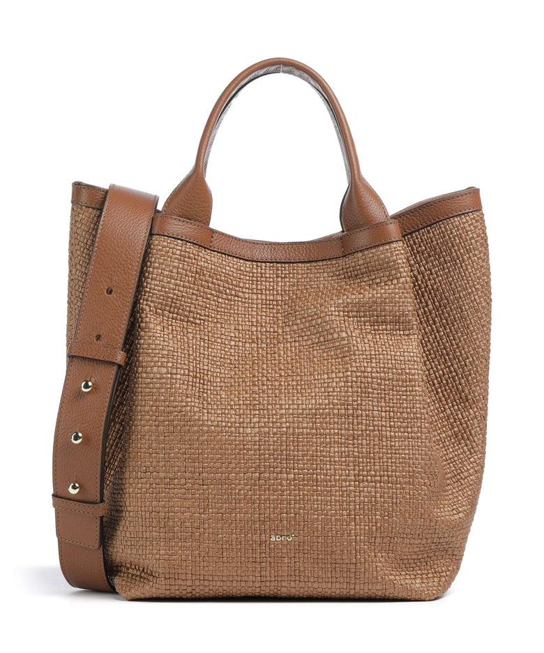 Abro Raffia Intreccio Essential Medium Handbag caramel/cognac