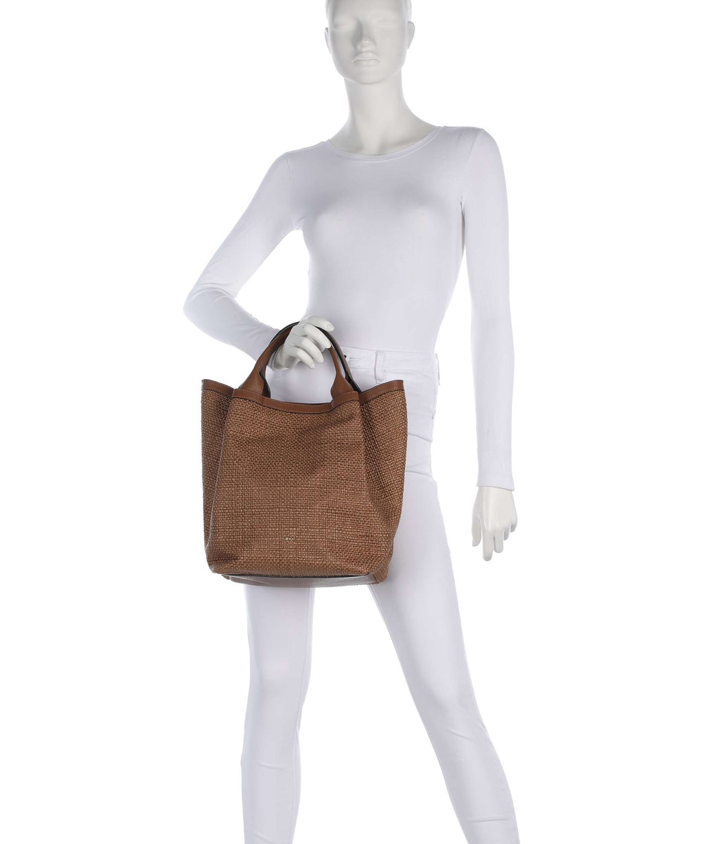 Abro Raffia Intreccio Essential Medium Handbag caramel/cognac