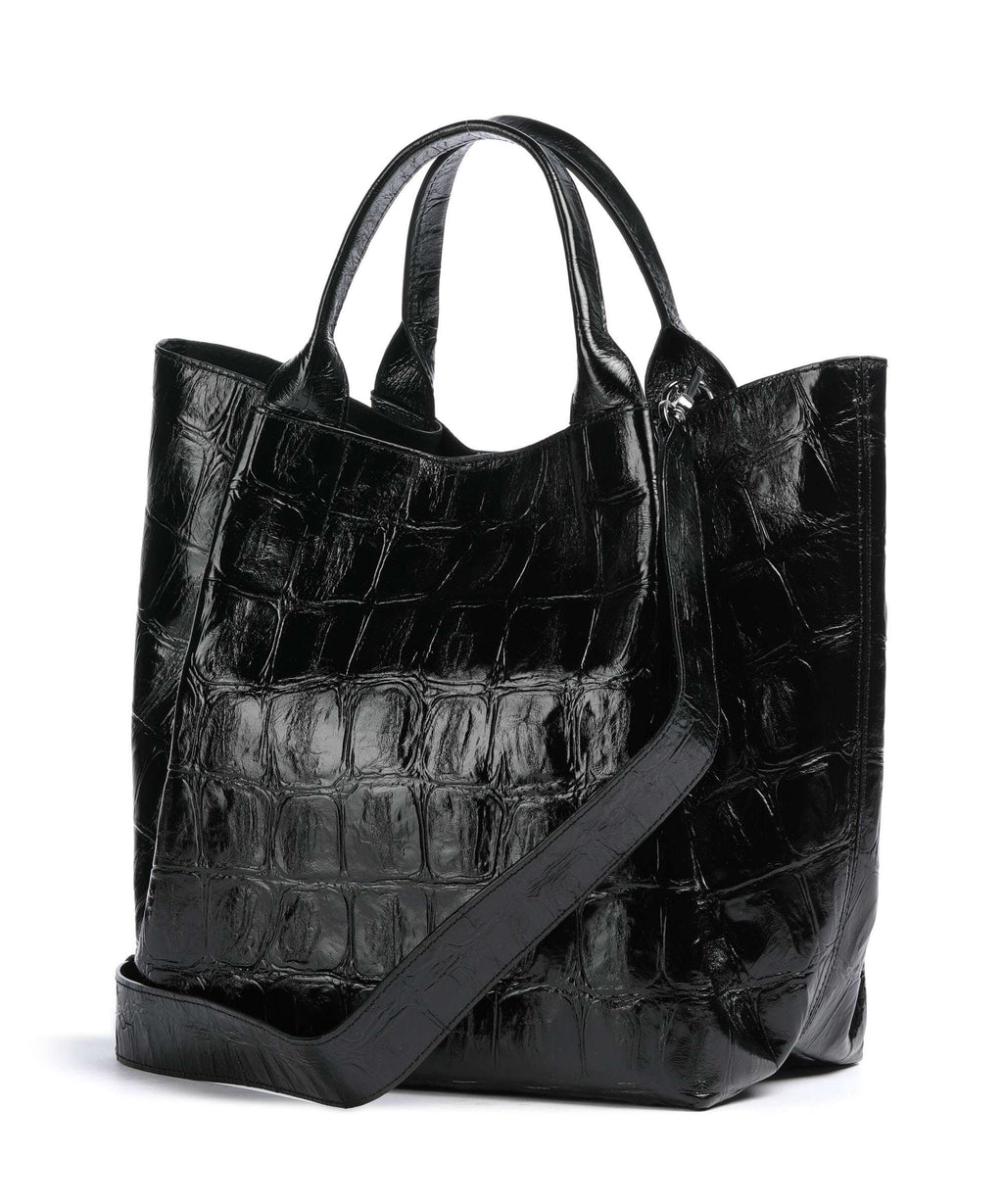 Abro Maxi Cocco Essential Medium Handbag black/nickel