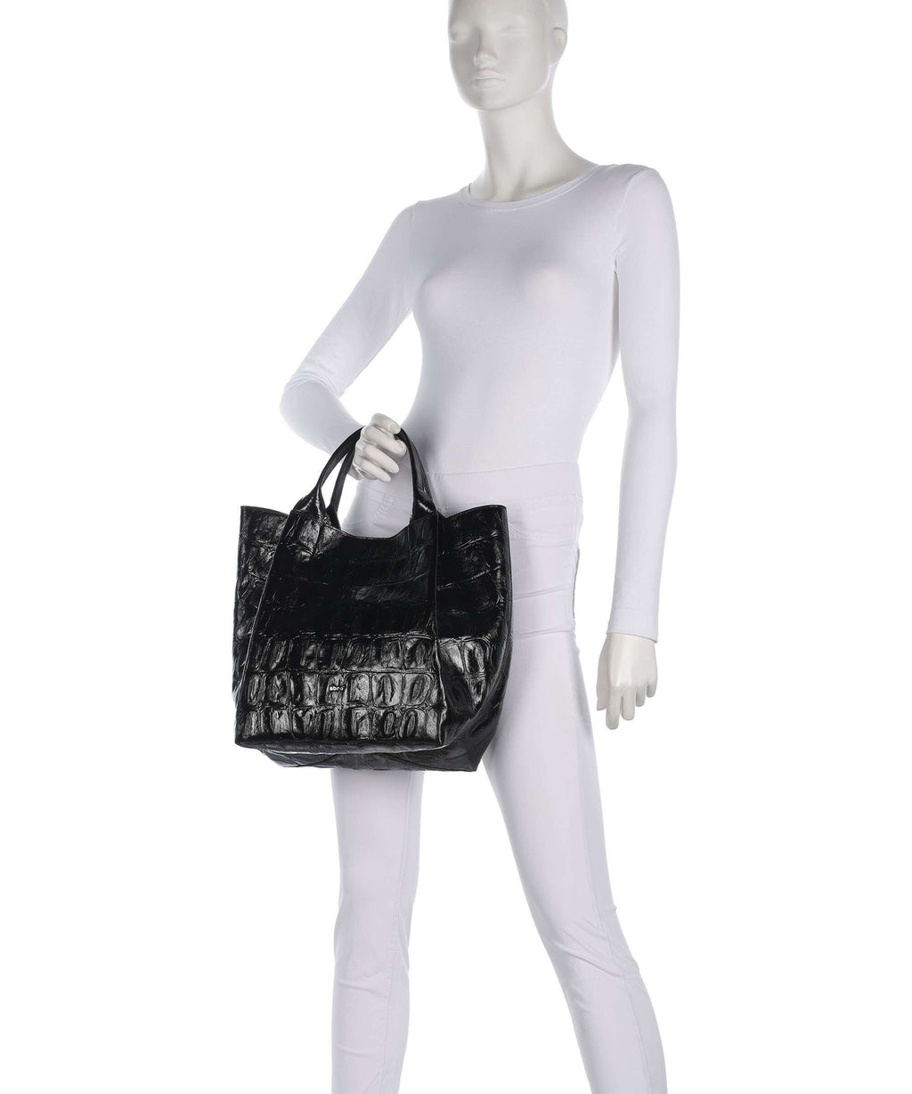 Abro Maxi Cocco Essential Medium Handbag black/nickel