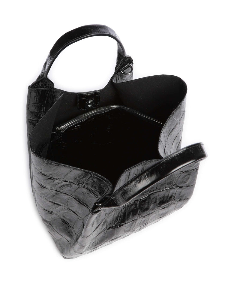 Abro Maxi Cocco Essential Medium Handbag black/nickel