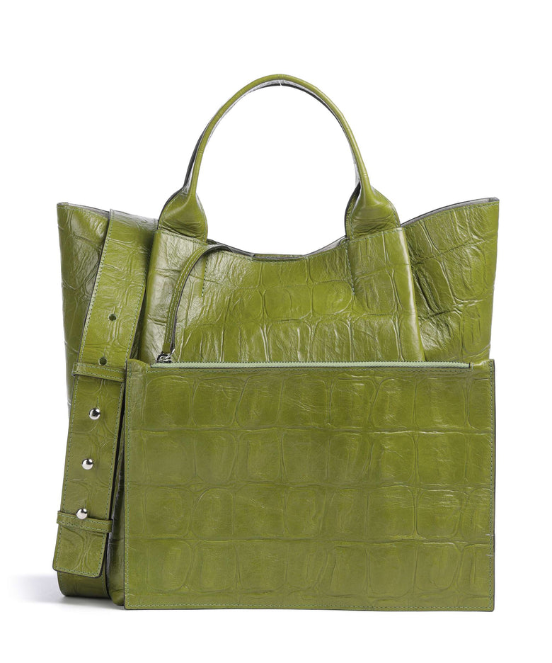 Abro Maxi Cocco Essential Medium Handbag lime