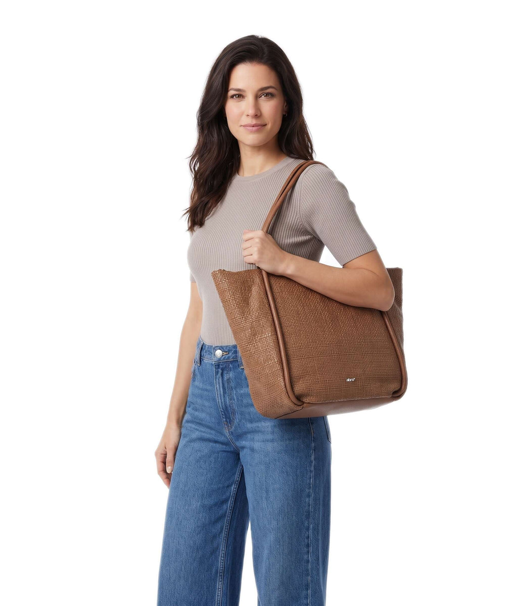 Abro Raffia Intreccio Willow Tote bag caramel/cognac