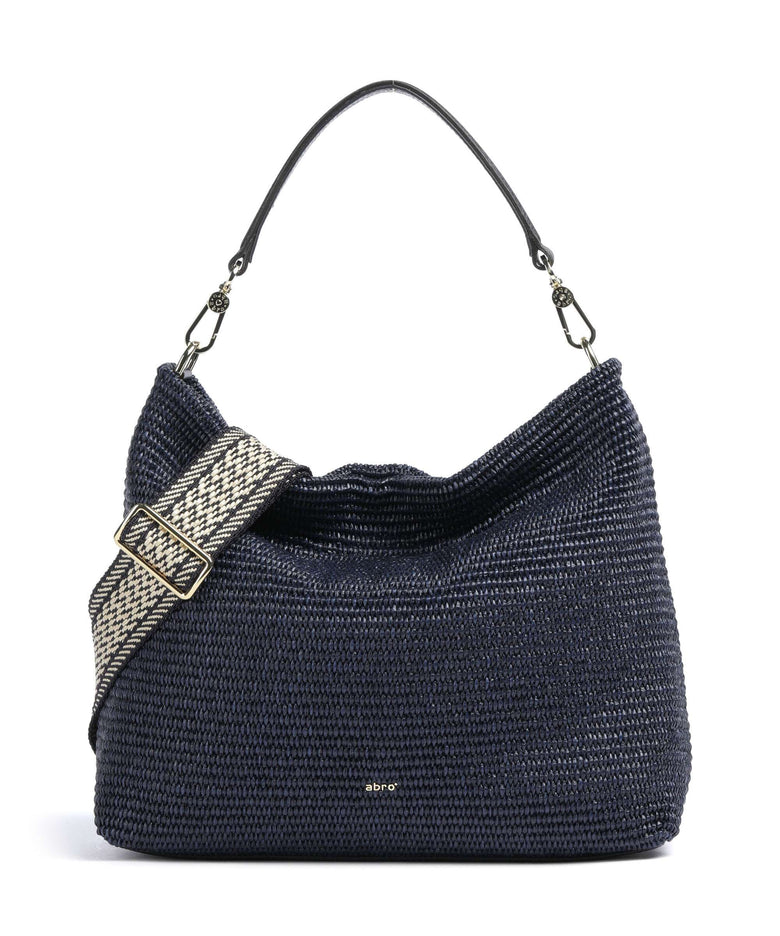 Abro Raffia Kaia Hobo bag navy