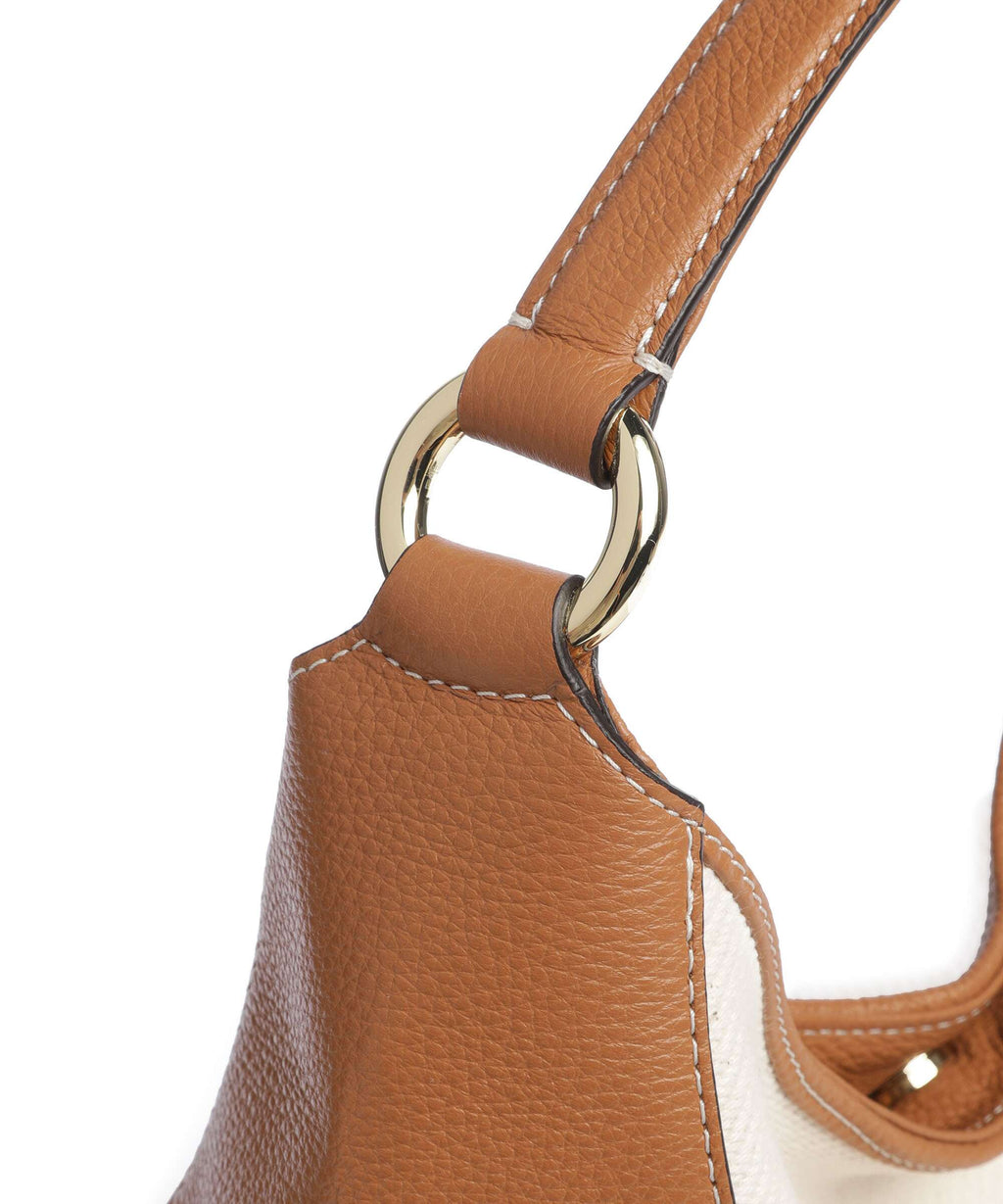 Abro Super Drill Open Air Hobo bag ivory/cuoio