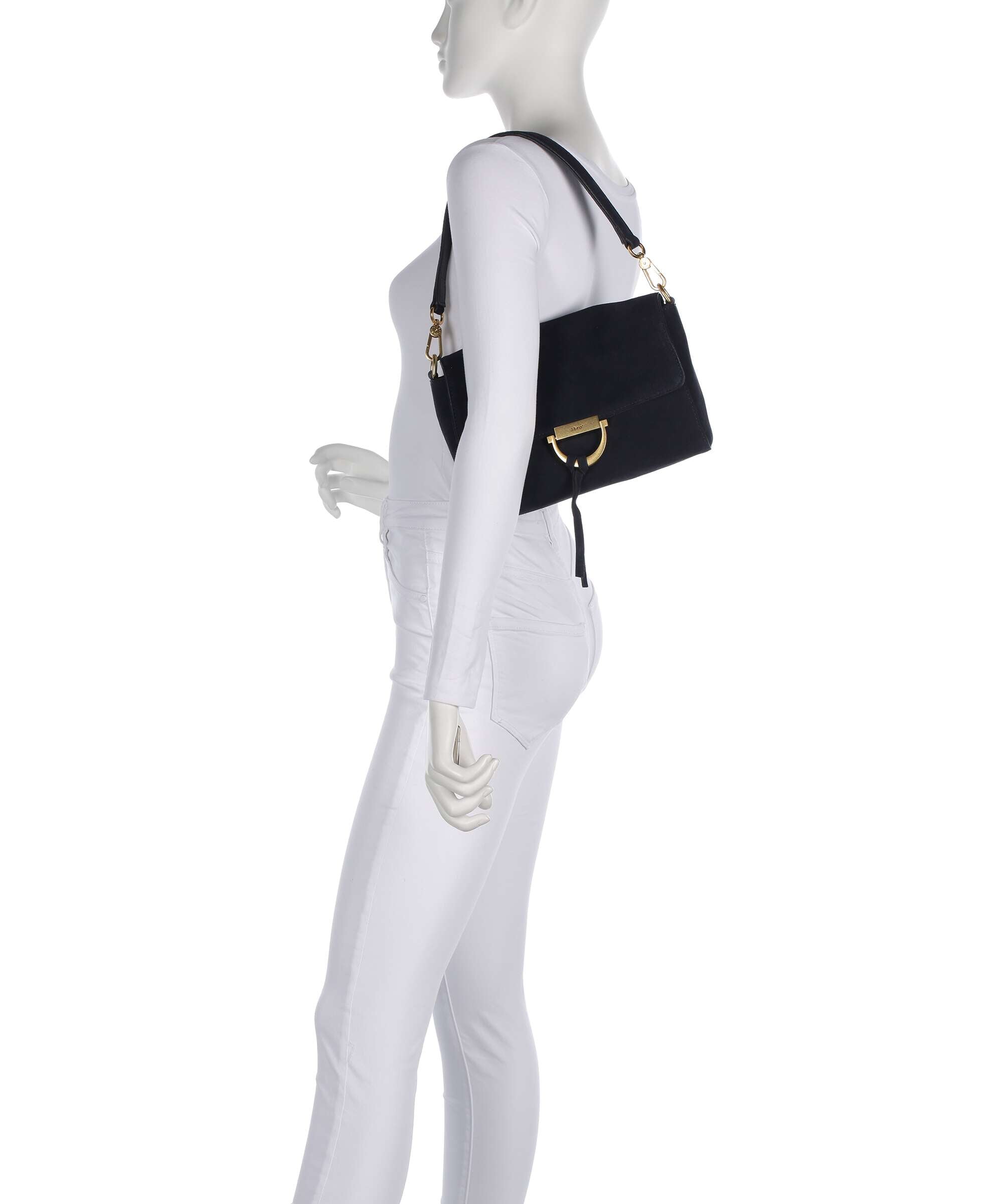 Abro Suede Temi Shoulder bag navy