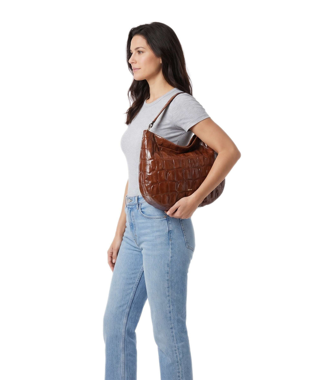 Abro Maxi Cocco Mia Hobo bag caramel/cognac