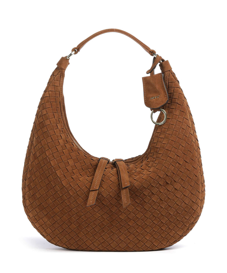 Abro Suede Nana Small Hobo bag cuoio